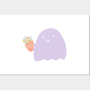 Ghost holding flowers Posters and Art